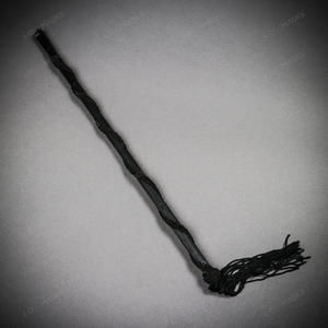 Venetian Handheld 12 Inch Mask Stick Handle - Black